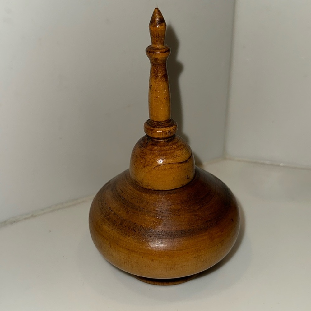 VINTAGE Gorgeous Turned Wood Lidded Signed Vessel 5.5”